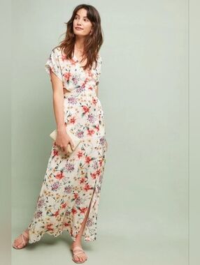 Anthropologie Oleander Blossom Maxi Dress sz Small